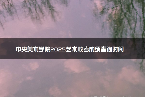 中央美术学院2025艺术校考成绩查询时间及入口 几号公布成绩