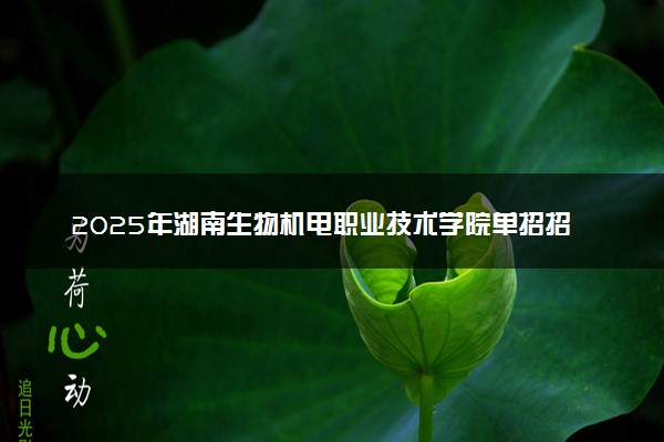 2025年湖南生物机电职业技术学院单招招生计划及专业