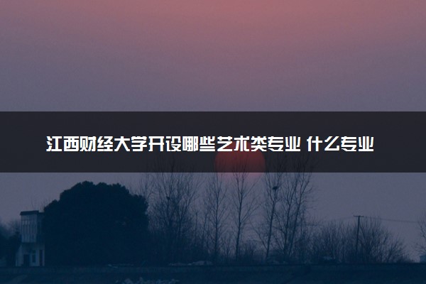 江西财经大学开设哪些艺术类专业 什么专业前景好