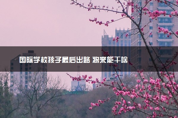 国际学校孩子最后出路 将来能干啥
