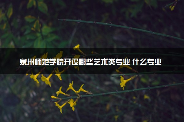 泉州师范学院开设哪些艺术类专业 什么专业前景好