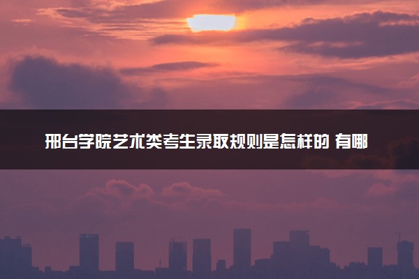 邢台学院艺术类考生录取规则是怎样的 有哪些要求