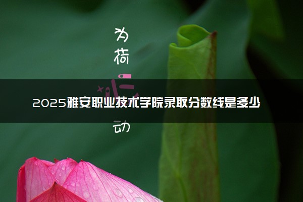 2025雅安职业技术学院录取分数线是多少 各省最低分数线汇总
