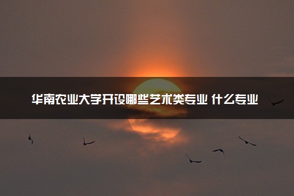华南农业大学开设哪些艺术类专业 什么专业前景好