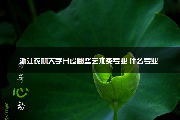 浙江农林大学开设哪些艺术类专业 什么专业前景好