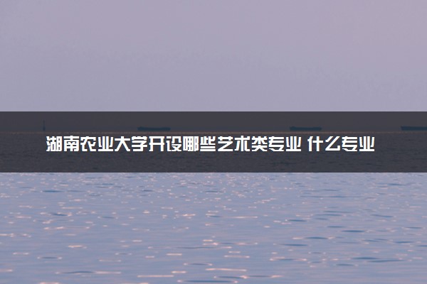 湖南农业大学开设哪些艺术类专业 什么专业前景好