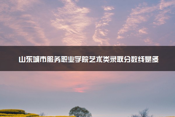 山东城市服务职业学院艺术类录取分数线是多少 各省分数整理