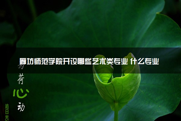 廊坊师范学院开设哪些艺术类专业 什么专业前景好