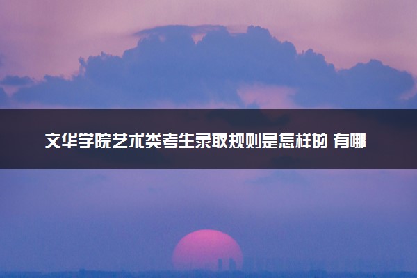 文华学院艺术类考生录取规则是怎样的 有哪些要求
