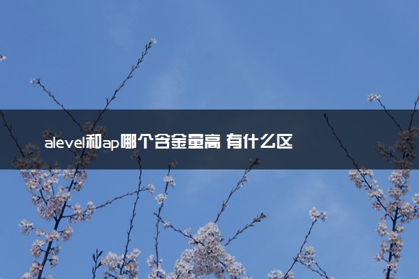 alevel和ap哪个含金量高 有什么区别
