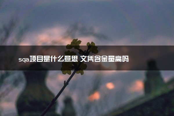 sqa项目是什么意思 文凭含金量高吗