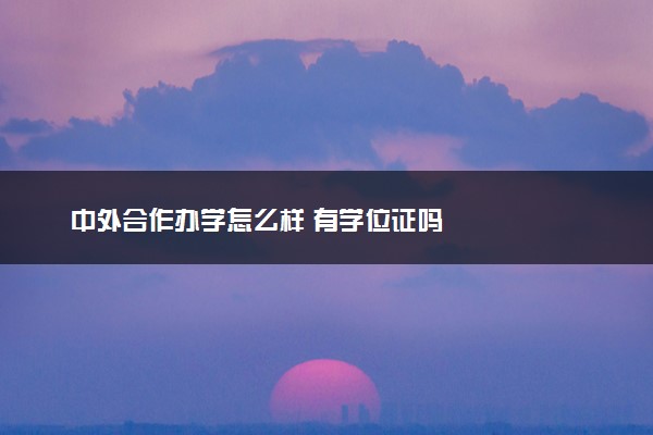 中外合作办学怎么样 有学位证吗
