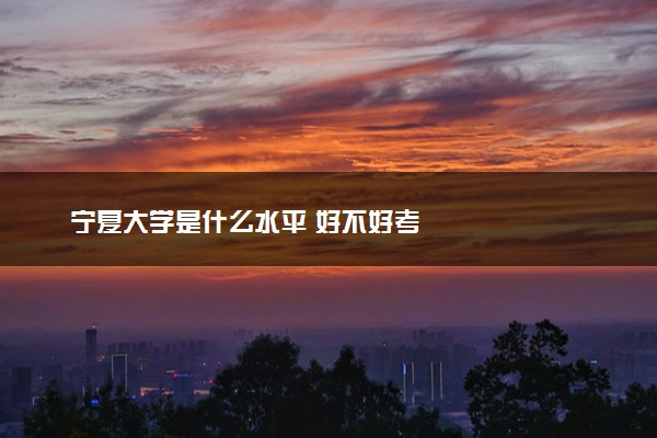 宁夏大学是什么水平 好不好考