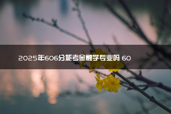 2025年606分能考金融学专业吗 606分金融学专业大学推荐