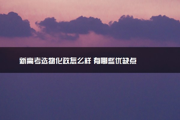 新高考选物化政怎么样 有哪些优缺点