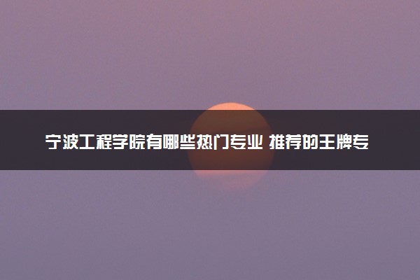 宁波工程学院有哪些热门专业 推荐的王牌专业