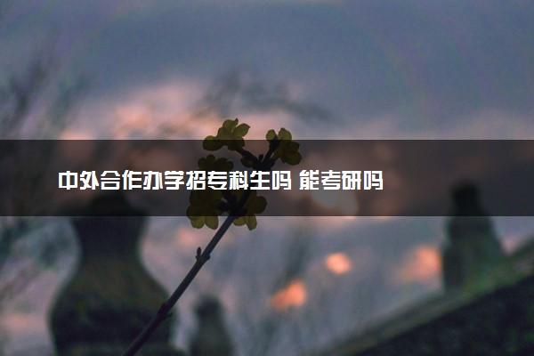 中外合作办学招专科生吗 能考研吗