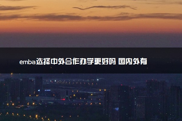 emba选择中外合作办学更好吗 国内外有什么区别