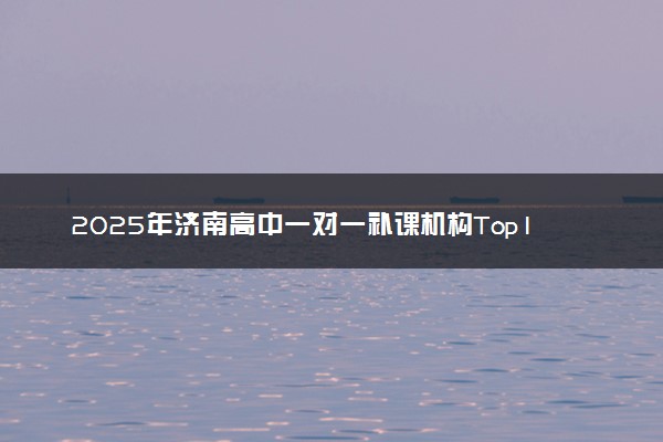 2025年济南高中一对一补课机构Top10排名