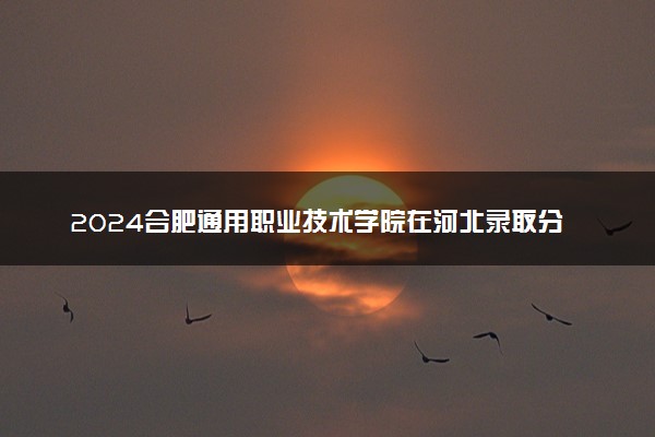 2024合肥通用职业技术学院在河北录取分数线 各专业分数及位次