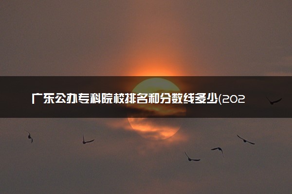 广东公办专科院校排名和分数线多少（2025年参考）
