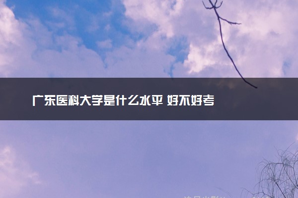 广东医科大学是什么水平 好不好考
