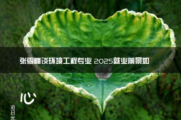 张雪峰谈环境工程专业 2025就业前景如何
