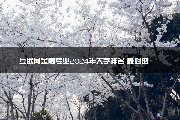 互联网金融专业2024年大学排名 最好的大学排行榜
