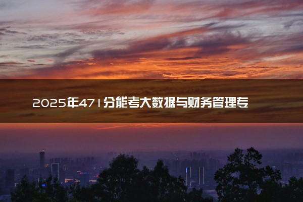 2025年471分能考大数据与财务管理专业吗 471分大数据与财务管理专业大学推荐