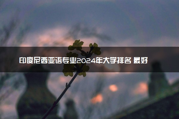 印度尼西亚语专业2024年大学排名 最好的大学排行榜