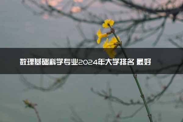 数理基础科学专业2024年大学排名 最好的大学排行榜