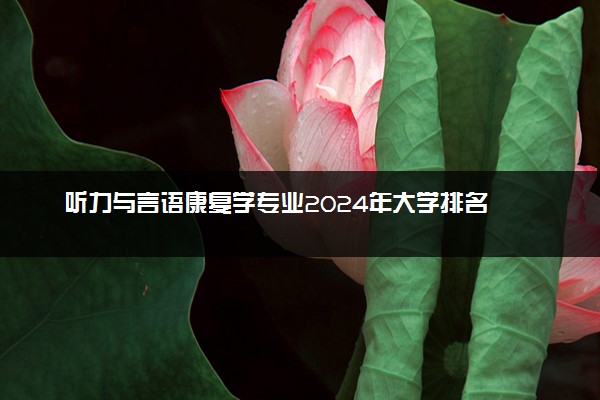 听力与言语康复学专业2024年大学排名 最好的大学排行榜
