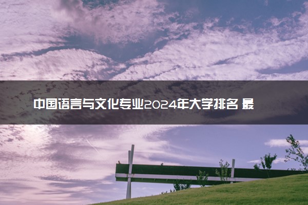 中国语言与文化专业2024年大学排名 最好的大学排行榜