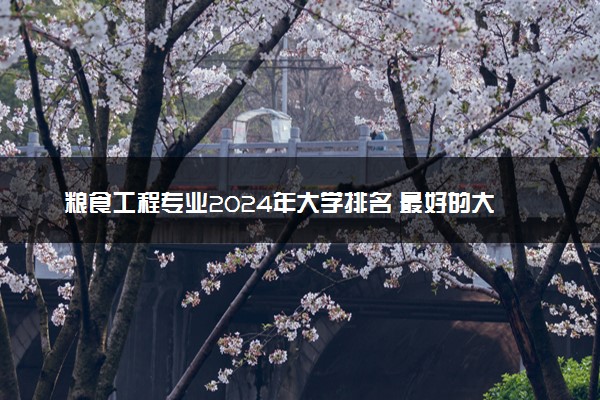 粮食工程专业2024年大学排名 最好的大学排行榜