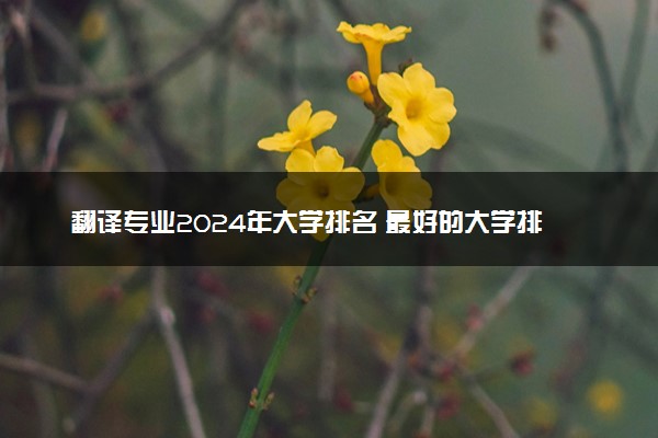 翻译专业2024年大学排名 最好的大学排行榜