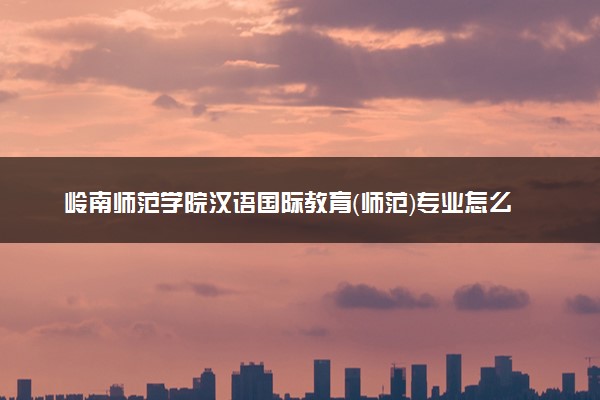 岭南师范学院汉语国际教育（师范）专业怎么样 录取分数线多少