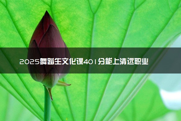 2025舞蹈生文化课401分能上清远职业技术学院吗