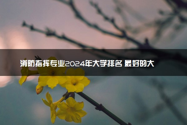 消防指挥专业2024年大学排名 最好的大学排行榜