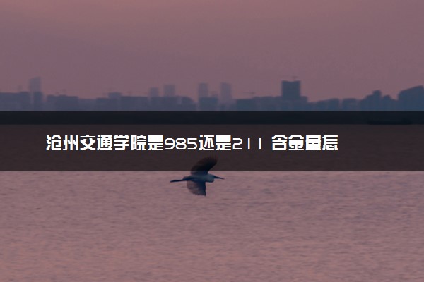 沧州交通学院是985还是211 含金量怎么样