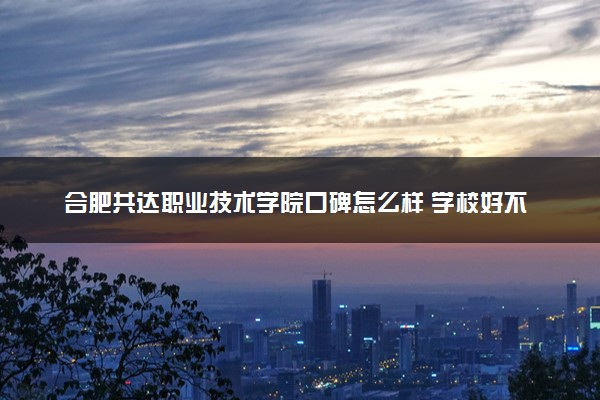 合肥共达职业技术学院口碑怎么样 学校好不好