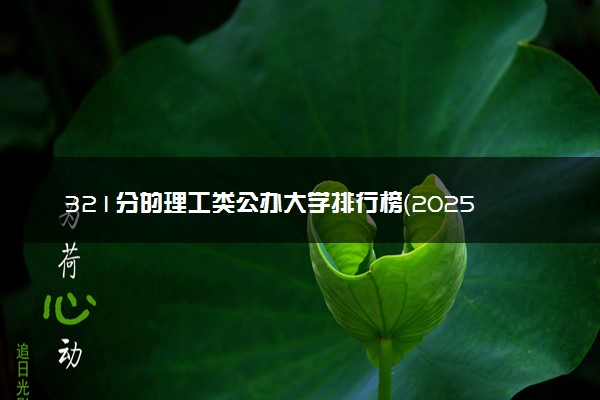321分的理工类公办大学排行榜（2025考生参考)