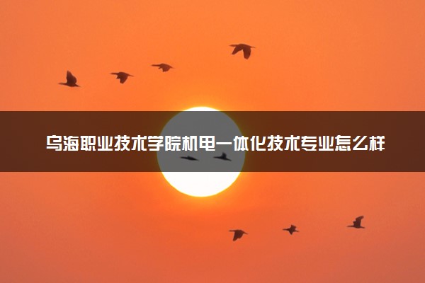 乌海职业技术学院机电一体化技术专业怎么样 录取分数线多少
