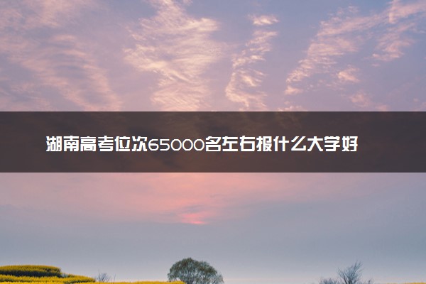 湖南高考位次65000名左右报什么大学好（2025年参考）