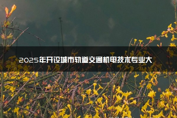2025年开设城市轨道交通机电技术专业大学排名及评级 高校排行榜