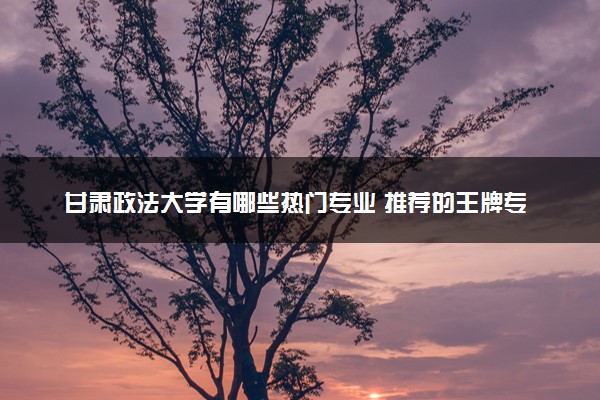 甘肃政法大学有哪些热门专业 推荐的王牌专业