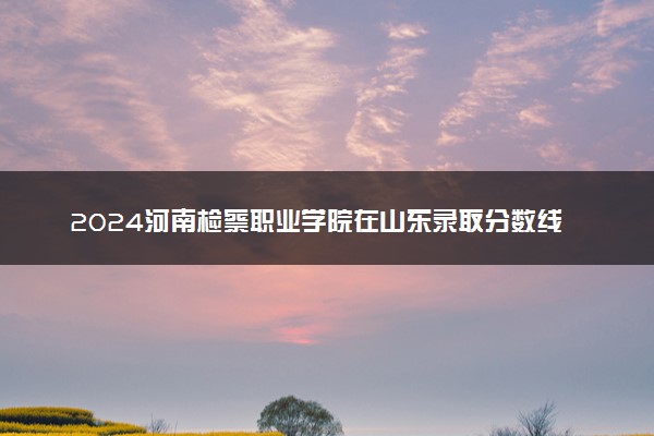 2024河南检察职业学院在山东录取分数线 各专业分数及位次