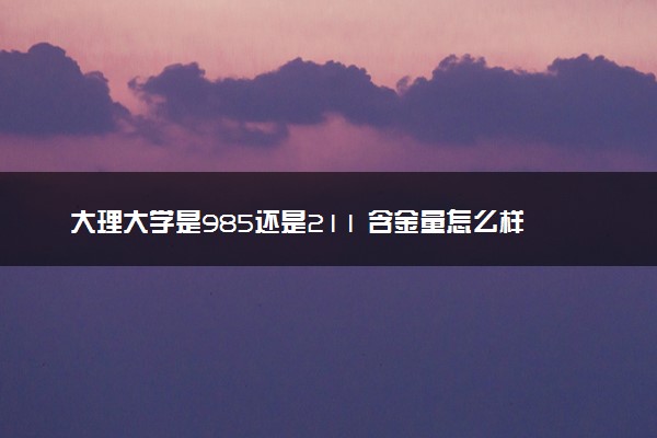 大理大学是985还是211 含金量怎么样