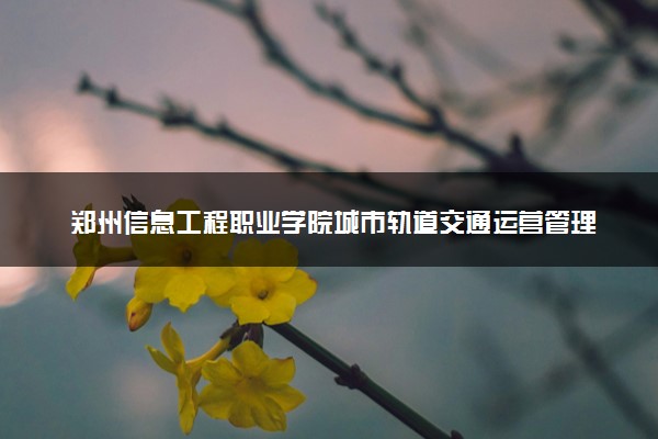 郑州信息工程职业学院城市轨道交通运营管理专业怎么样 录取分数线多少