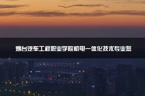 烟台汽车工程职业学院机电一体化技术专业怎么样 录取分数线多少