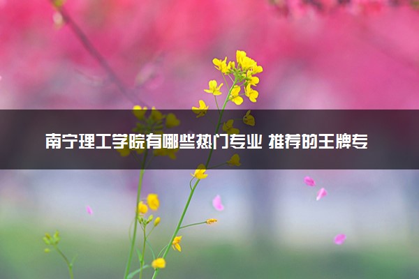 南宁理工学院有哪些热门专业 推荐的王牌专业